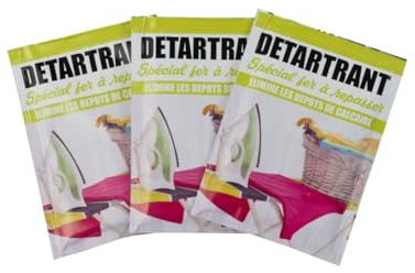 Fackelmann 01262 Détartrant Fer à Repasser, Poudre détartrant, Détartrant, Acide citrique, Blanc, 3 x 25g