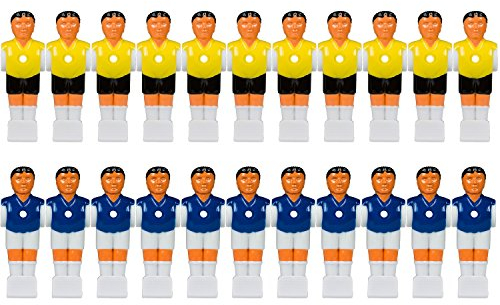 GAMES PLANET 22x Tischfußball Figuren für 5/8 Zoll BZW. 15,9 mm Stangen, für TELESKOPSTANGEN, inkl. Schraubensatz, Tischkicker Kicker