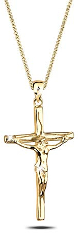 Elli Halskette Damen Kreuz Anhänger Glaube Religion Klassisch in 925 Sterling Silber Vergoldet