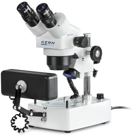 Stereo-Zoom Mikroskop (Schmuck) [Kern OZG 493] Das Flexible für den Juwelier und die Schmuckindustrie, Tubus: Binokular, Okular: HWF 10x Ø21,5 mm, Sehfeld: Ø28-5,6 mm, Objektiv: 0,7x - 3,6x, Stän