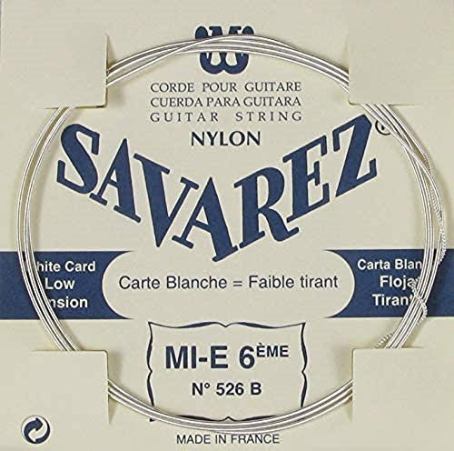 Savarez cordes pour guitare classique Traditional Concert 526B cordes simples - Mi6w low - approprié pour 520B