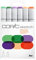 COPIC Sketch Set de 6 marqueurs à encre à alcool permanente double pointe, pointe pinceau ultra souple et large biseautée, rechargeable - Set Couleurs Teintes Secondaires