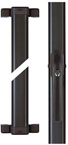 ABUS Fenster-Stangenschloss FOS550A AL0125 - Zusatzsicherung mit Druckzylinder und Alarmfunktion, gleichschließend - ABUS-Sicherheitslevel 10 - 07434 - Braun