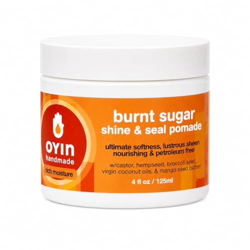 Oyin Handmade Burnt Sugar Pomade | Humectant Hair Pomade for Shine, Sealing, Hydration & Healthy Scalp | Petroleum-Free, All-Natural | 4 oz