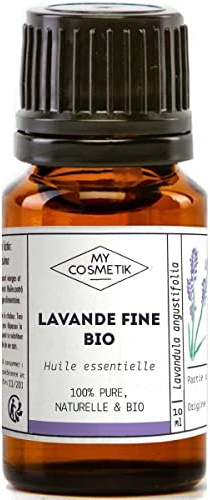 MY COSMETIK - Ätherisches Lavendelöl - Aus biologischem Anbau - HEBBD/HECT chemotypisiert - 100% rein und natürlich - ECOCERT-zertifiziert - 10 ml