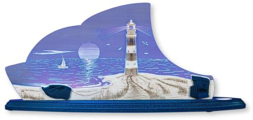 weigla - Schwibbogen original Erzgebirge I Motiv Maritim I Dekoleuchte | LED-Lichterbogen I Größe 47 x 21 x 8,2 cm I Inklusive Beleuchtung I Deko innen I aus Holz & Acryl