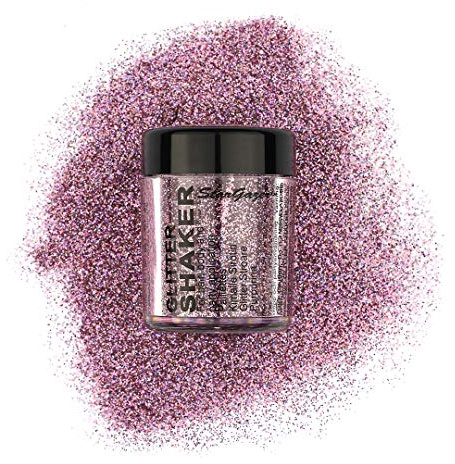 Stargazer Starlight Glitter Shaker, rosa nebulosa. Kosmetiskt glitterpulver för användning på ögon, läppar, ansikte, kropp, hår och naglar.