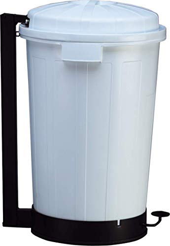 HELGUEFER - Basurero 95 Litros Con Pedal, Color Blanco. Contenedor Multiusos Resistente para Industria, Hostelería, Limpieza y Almacenamiento