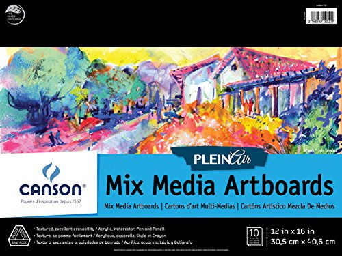 Canson Artist Series Plein Air Mixed Media Paper, Fold Over Art Board, 30,5 x 40,6 cm, 10 Blatt – Künstlerpapier für Erwachsene und Studenten – Aquarell, Gouache, Graphit, Tinte, Bleistift, Marker