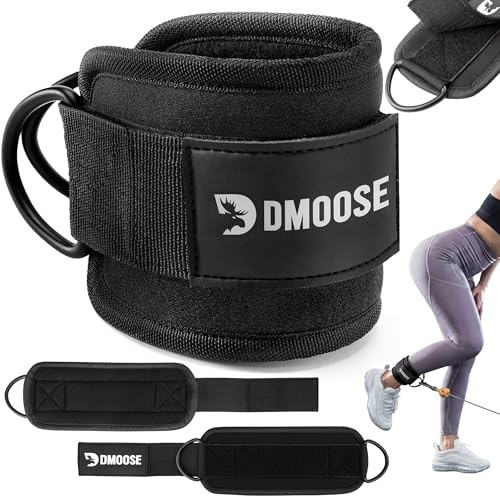 DMoose Fitness Knöchelriemen für Kabelmaschinen – Einheitsgröße mit Premium-Polsterung, Gesäß-Kickback-Knöchelriemen für Damen und Herren, Kabelbefestigungen für Fitnessstudio, Booty Workouts &