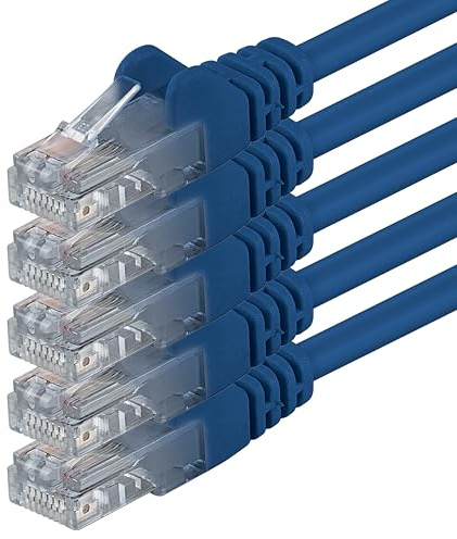 5x 2m Câble Réseau Cat6 Cat 6 - RJ45 Ethernet LAN DSL Routeur Modem - Bleu