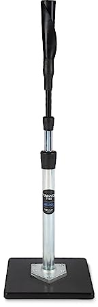 Tanner Tee The Original Batting Tee – Adjustable Pro Hitting Tee for Baseball & Softball, Steel Shaft, Composite Base, Hand-Rolled Rubber Top, 26-43 Height