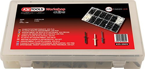 KS Tools 420.0905 Befestigungs-Clip-Satz - Kunststoffnieten, 235-tlg.