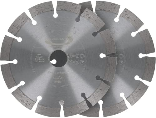 PRODIAMANT Diamant-Trennscheiben Beton Doppelpack 150 mm x 22,2 mm – Mauerschlitzer 2x Schlitzfräse Scheiben für Beton, Stein und Mauerwerk