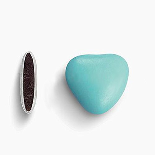 Herzdragees hellblau 1 kg (ca. 500-550 Stück) - Gastgeschenke Hochzeit Bonboniere Candy Bar Give Aways - Schokolinsen Herz Schokodragees Schokoherzen Schokoladenherzen - Alternative Hochzeitsmandeln