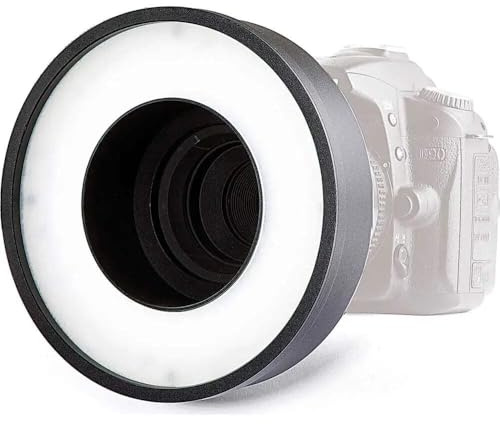 Kaiser Fototechnik 3250 KR90 Ringleuchte (30x DREI-Chip LED, Filtergewinde 77mm) mit integrierter Akku inkl. Adapterringe 55-72mm schwarz