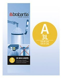 Brabantia Müllbeutel Smartfix, 3 Liter, 20 Beutel) 311727, 6 Stück