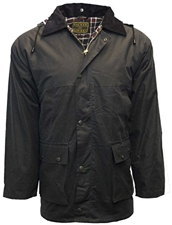 Walker & Hawkes - Benson - Veste cirée pour Homme - sans Rembourrage - Chasse/Campagne - Bleu Marine - XL