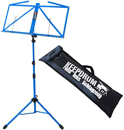 keepdrum Notenständer Notenpult Blau mit Trage-Tasche