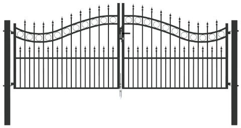 Alberts 510169 Doppeltor Bordeux mit Zubehör | verschiedene Breiten und Höhen | anthrazit | Breite 337 cm | Höhe 100 cm