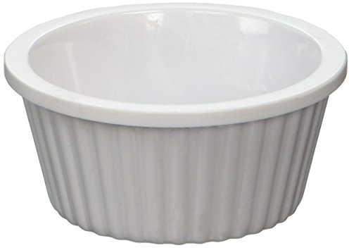 Genware NEV-0843-02 Ramekin, Fluted, 1 oz., 57 mm x 25 mm, White