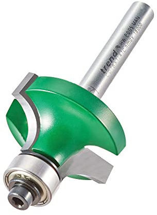 Trend CraftPro Fresa Redondeada con Rodamiento 1/4 Radio 9,5 mm TCT | Punta de metal duro (TCT) con varios rodamientos para perfiles redondeados suaves en madera dura y blanda, C078X1/4TC