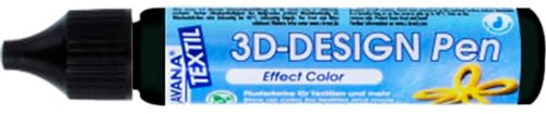 KREUL 92311 Textilfarbe, 3D-Effekt, Schwarz, 29 ml, Javana Tex