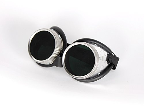 GSF Occhiali da saldatore, anello a vite con perle in pelle, livello filtro DIN 5