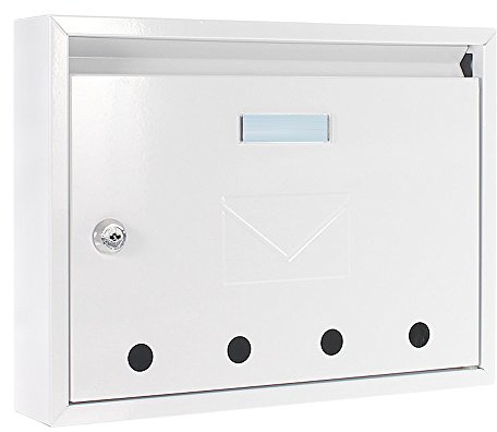 Rottner cassetta postale Imola Bianca, in acciaio, con design moderno e compatto, 4 fori per ispezione e targhetta portanome, di colore bianco.