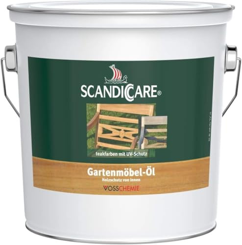 Scandiccare Gartenmöbel-Öl 3L - Holzöl Außen Farblos - Leinöl für Holz | Leinölfirnis für Teakholz & Lärche, wetterfester Holzschutz & Holz Imprägnierung Außen, ideal für Teakmöbel & Terrassen