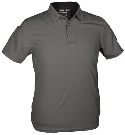 Mil-Tec Tactical Quick Dry Poloshirt Herren • Kurzarm Polo mit Klettfläche & Ärmeltaschen • Atmungsaktives & schnelltrocknendes Funktionsshirt • T-Shirt für Freizeit, Einsatz, Arbeit