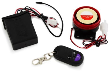 BikeTek Motorcycle Remote Alarm Motorbike Scooter Anti theft Security System 12V Universal Remote Control