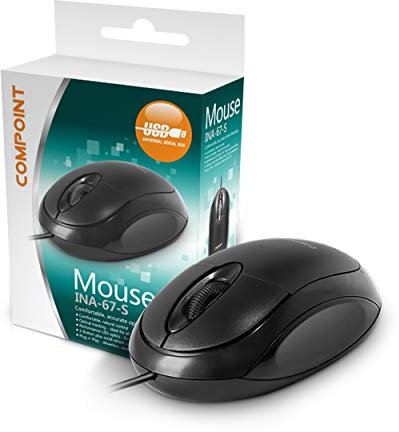 Dynamode Wired USB 2.0 Computer Mouse - 1000 DPI Ambidextrous Optical Mice with 3-Buttons & Scroll Wheel Compatible with Windows PC, Desktop, Laptop, Mac - Black Plug & Play PC Mouse with 1M Cable