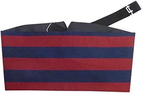 Brigade Of Guards Regimental Kummerbund-Set (inkl. Fliege und Einstecktuch), Marineblau, Burgunderrot, Cummerbund & Bow Set