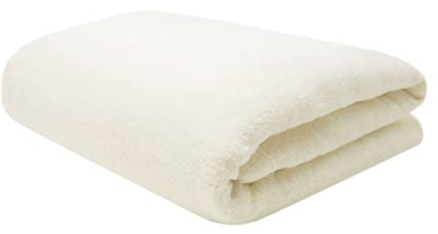 ZOLLNER Kuscheldecke flauschig XXL in 220x240 cm - super kuschelige und warme Sofadecke - waschbar bis 95°C - atmungsaktive Mikrofaser in Creme - Hotelwäschequalität - Oeko Tex® Zertifiziert