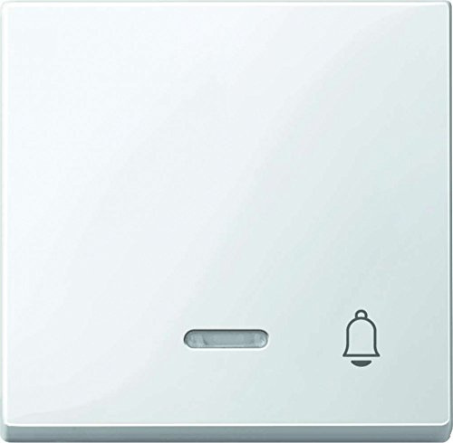 Merten Wippe mit Kontrollfenster und Aufdruck Klingel, System M, polarweiß glänzend, 435819