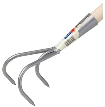 Flora Grubber pulverbeschichtet mit 3 Zinken, 9 cm Arbeitsbreite, ohne Stiel