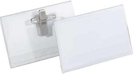 Durable Namensschild Kombiklemme (40 x 75 mm) Packung à 50 Stück, transparent, 815719