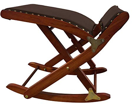 MEDOSAN Beinschaukel | Beinwippe | Relaxschaukel | zusammenklappbar | Massivholz | mit hochwertigem Kunstleder-Bezug | 3fach höhenverstellbar