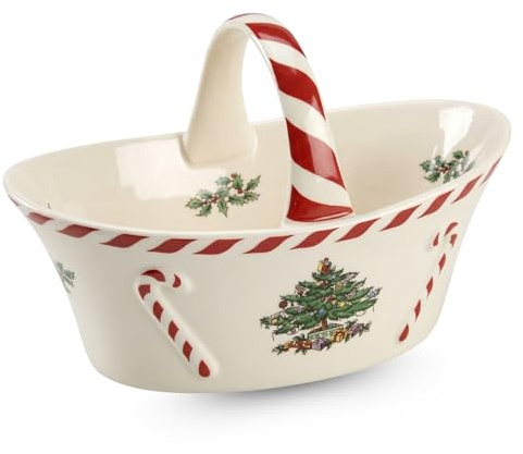 Spode Weihnachtsbaum – Korb mit Pfefferminzgriff für Weihnachtsbaum