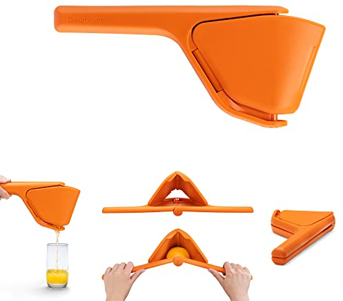 Dreamfarm Original Orange Fluicer Easy-Squeeze Fold-Flat Citrus Juicer - 11 Inch, Suits All Citrus