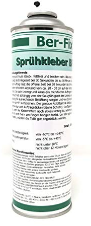 500ml Ber-Fix Spezial permanent Sprühkleber Schaumstoff Filz BF140 mit regulierbare Sprühbreite klebt offene Schaumstoffe mit Polyester Metall Holz (KFZ Caravan Bau Industrie)