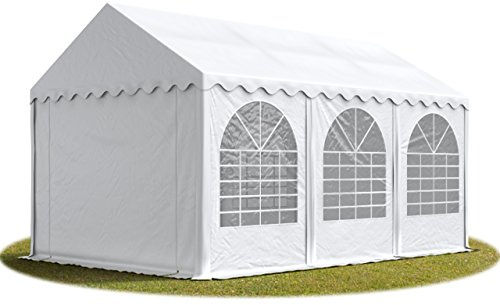 Festzelt 4x6 m Partyzelt Eventzelt XXL 2,6m hoch weiß Pavillon 800 PVC 100% wasserdicht