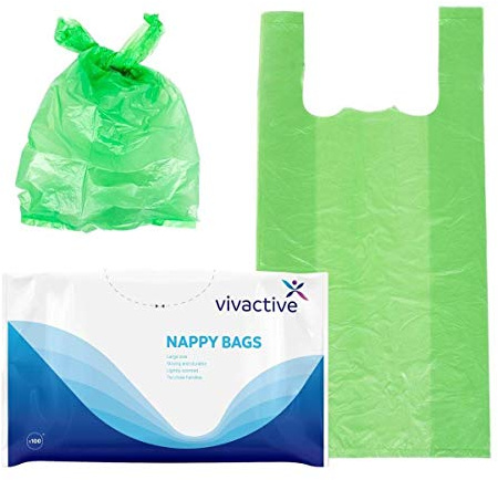 Sacs poubelle de grande taille pour couches (lot de 100, 200, 500 ou 1000 unités)