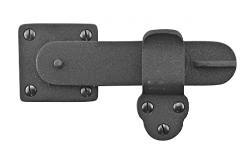 Renovators Supply Manufacturing Black Wrought Iron Flip Gate Latch 5.75 in Barn Cabin Door Lock with Mounting Hardware