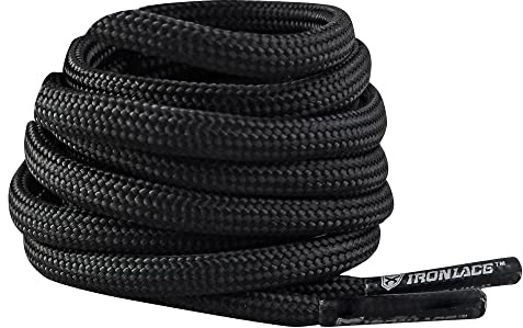 IRONLACE Paracord 550 Stövel- och skosnören - Svart - 63 tum - 160 cm