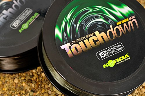 Touchdown-Angelschnur von Korda für Karpfenangeln, erhältlich in braun oder grün mit 4,5 kg, 5,4 kg und 6,8 kg Bruchlast, braun, 15LB