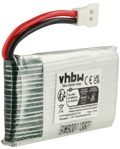 vhbw Akku kompatibel mit Koome K300C Quadrocopter Drohne Multicopter Quadrocopter (600 mAh, 3,7 V, Li-Ion)