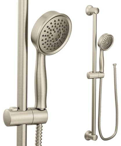 Moen 3668EPBN Handheld Showerhead with 69-Inch-Long Hose Featuring 24-Inch Slide Bar, Brushed Nickel