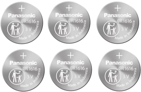 Panasonic CR1616??-Lot de 6??-Pile Bouton au Lithium, 3?V DL1616, Ecr1616